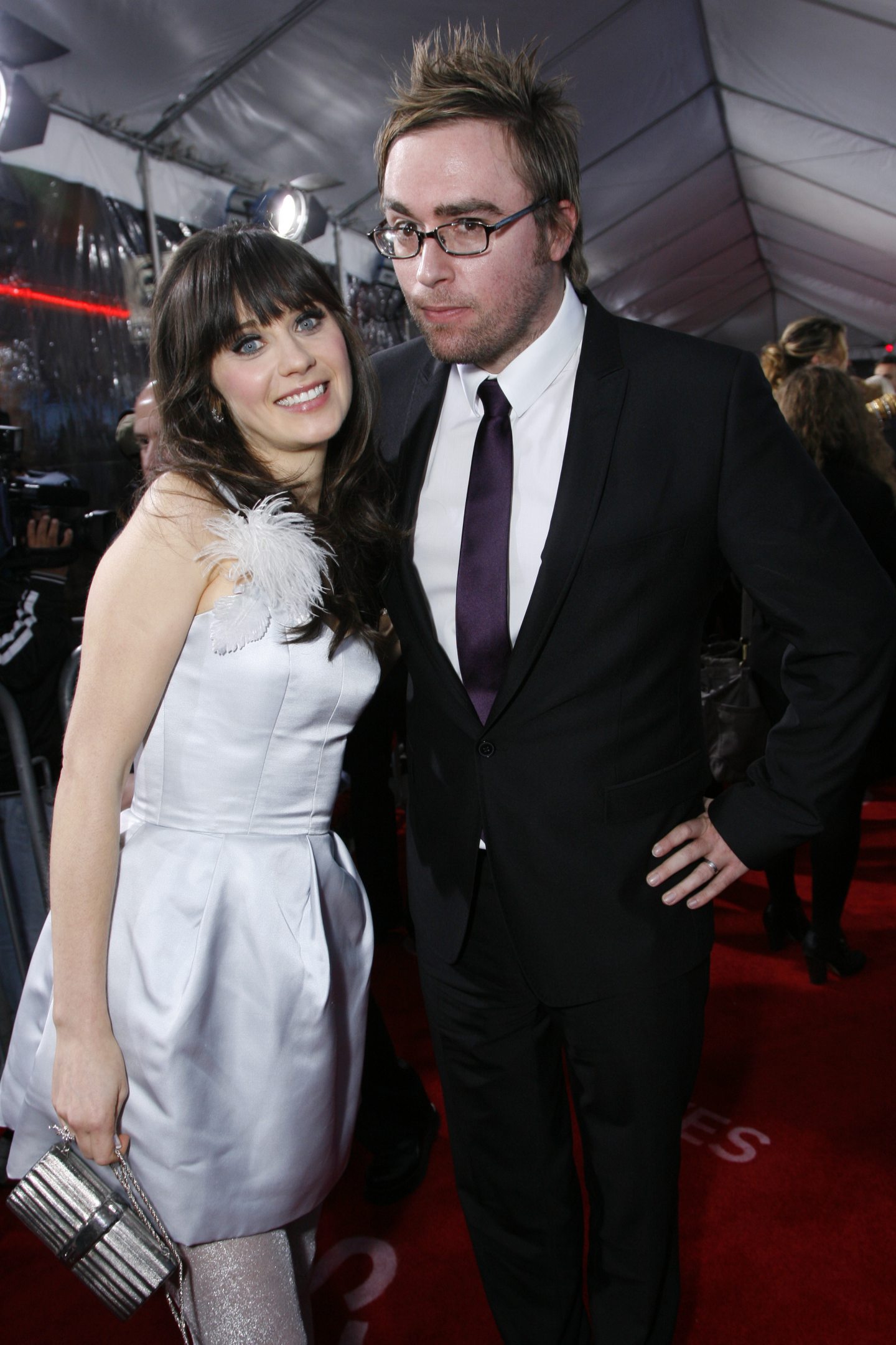 Zooey Deschanel and Danny Wallace at the premiere of Yes Man in Los Angeles. Image: Shutterstock.