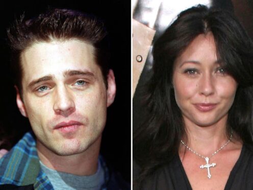 Beverly Hills, 90210 stars Jason Priestley and Shannen Doherty (PA)