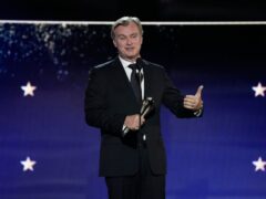 Christopher Nolan accepts the award for best director for Oppenheimer during the 29th Critics Choice Awards (Chris Pizzello, AP)