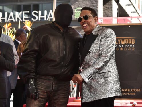 Kanye West (left) and Charlie Wilson attend a ceremony honouring Wilson with a star on the Hollywood Walk of Fame (Richard Shotwell/Invision/AP/PA)