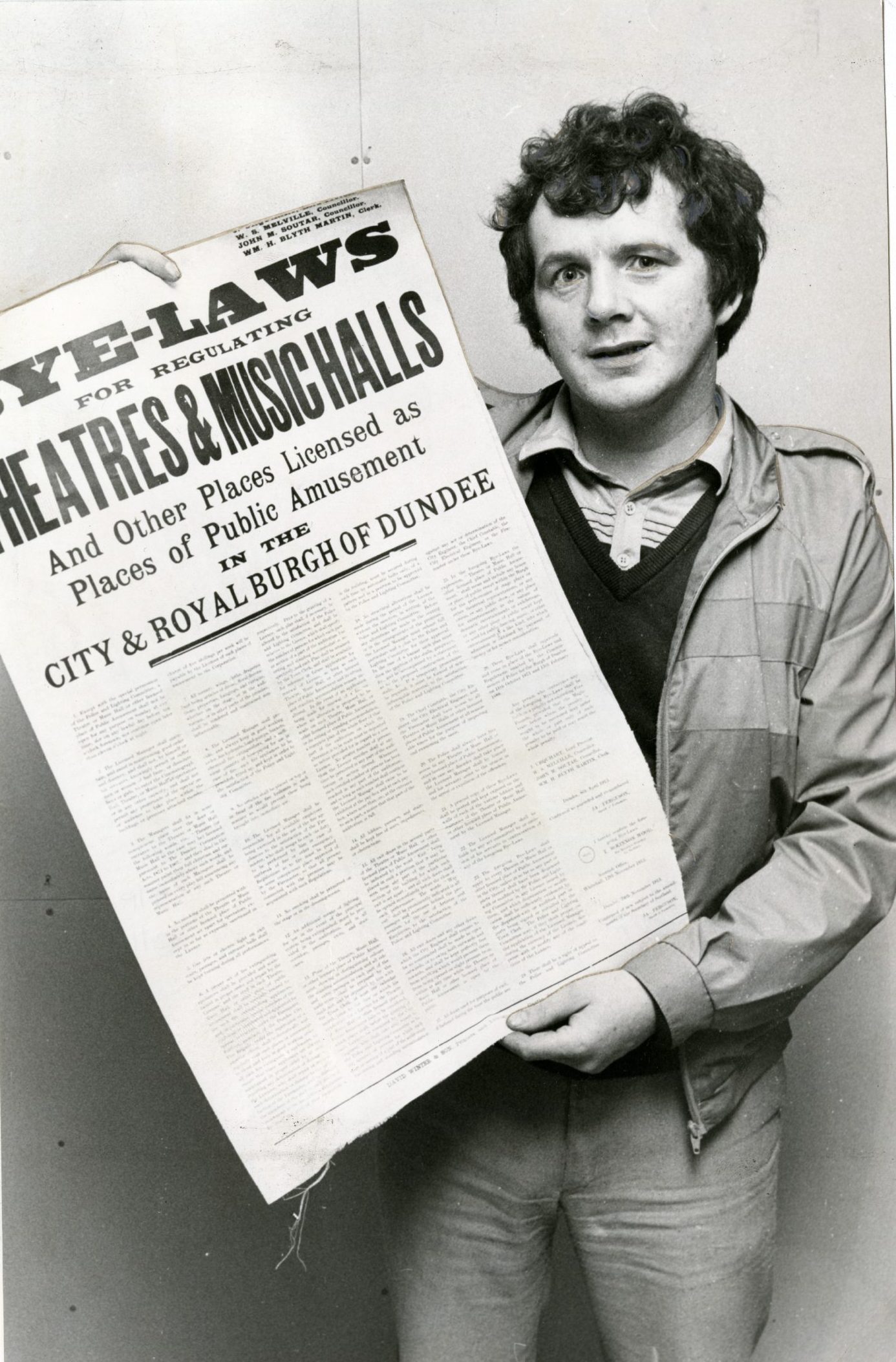 Jimmy Smith holds the parchment he found in 1984