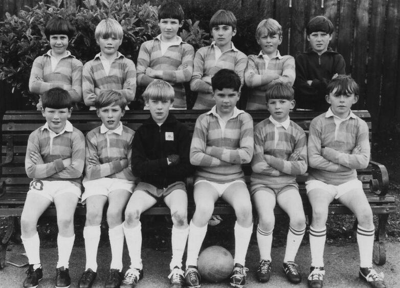 The football team from the Arbroath High School primary school department in 1971.