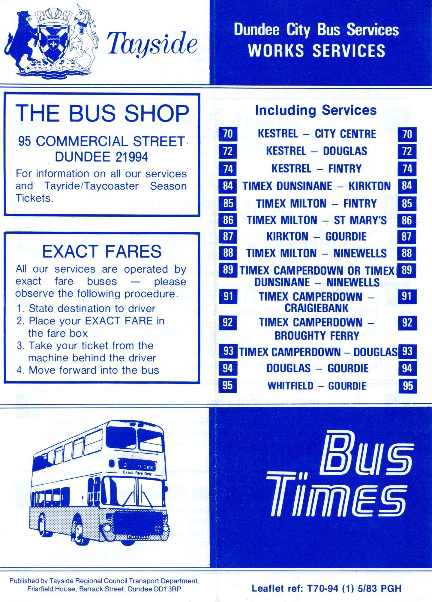 This Dundee bus timetable shows off some of the long-lost routes and businesses.