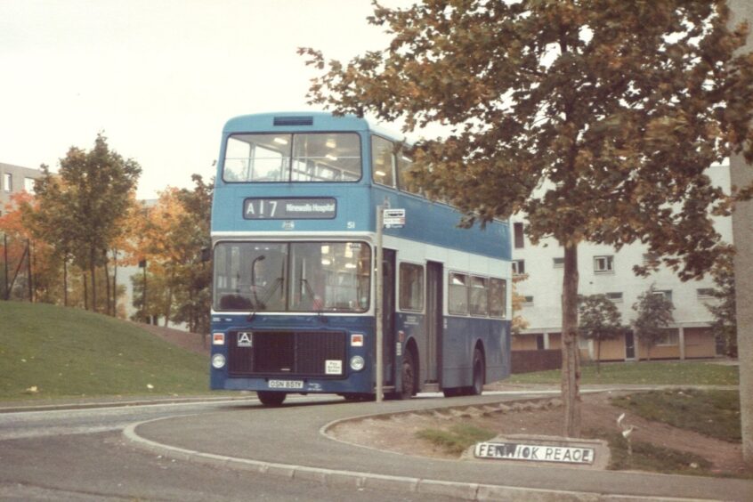 Bus 51 at the old Whitfield terminus in 1984. Image: Supplied.