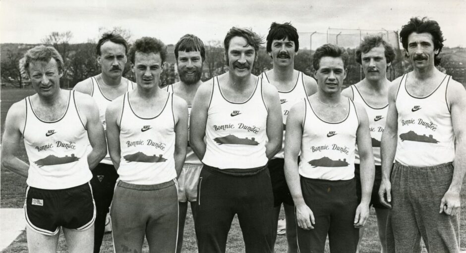 Dundee Parks Department staff pose for the camera before the marathon