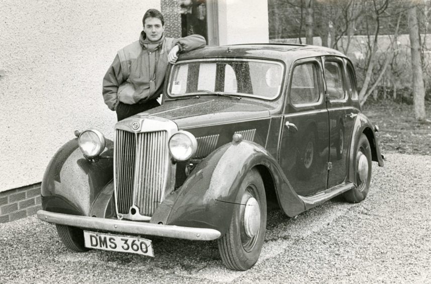 Ian Redford with an MG Y-Type 51 in 1987. Image: DC Thomson.