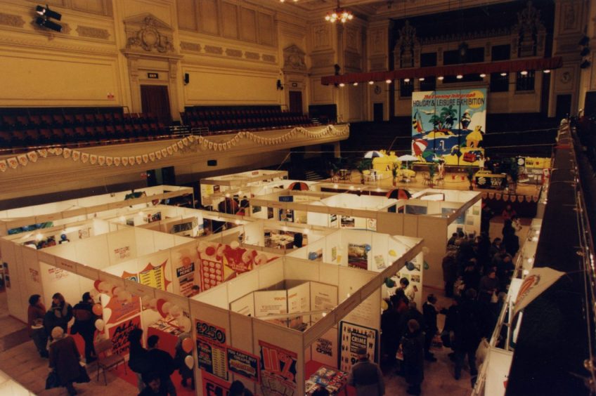 An aerial shot of the venue for The Evening Telegraph Holiday and Leisure '94 main exhibition hall.