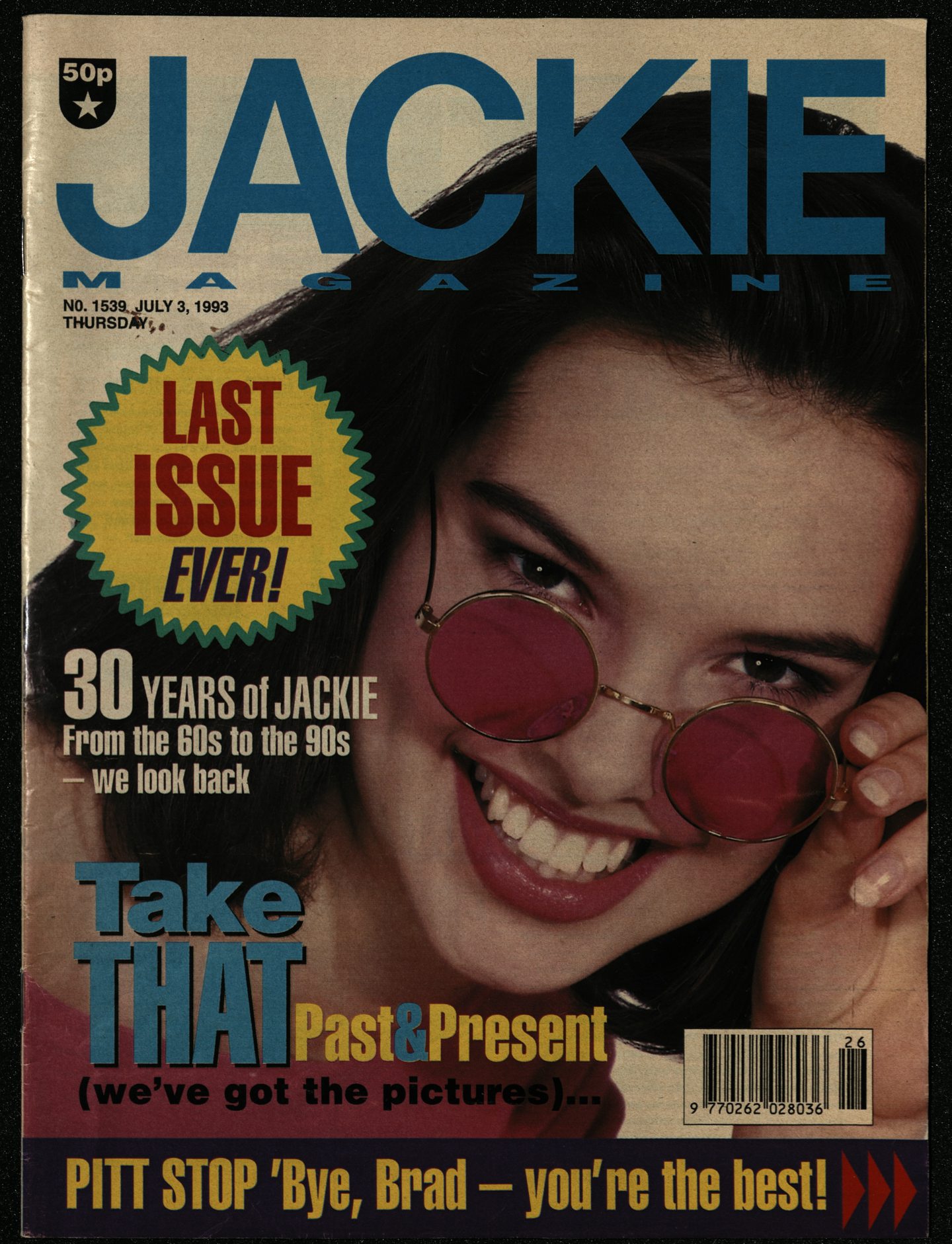 The cover of the last edition of Jackie magazine