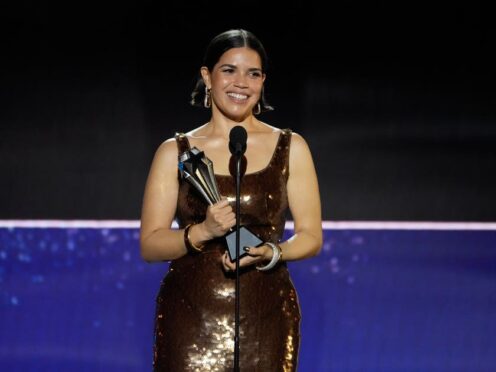 America Ferrera accepts the SeeHer award during the 29th Critics Choice Awards (AP Photo/Chris Pizzello)