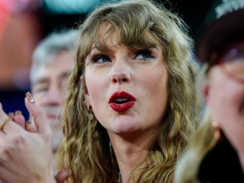 Taylor Swift celebrated the victory (Julio Cortez/AP)