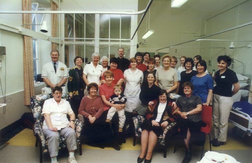 Staff past and present from Ward 10 before the hospital closed in 1998.