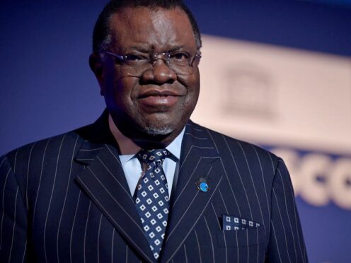 Namibia’s President Hage Geingob has died while undergoing medical treatment (Juilen de Rosa/pool photo/AP)