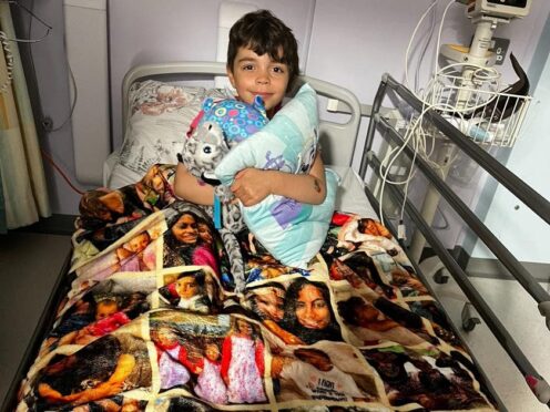 Six-year-old Arianna found a fluffy photo blanket gave her comfort during cancer treatment at Great Ormond Street Hospital (Family handout/GOSH Charity/PA)