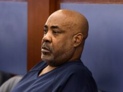 Duane ‘Keffe D’ Davis in court during a status hearing at the Regional Justice Centre in Las Vegas (Bizuayehu Tesfaye/Las Vegas Review-Journal via AP, Pool)