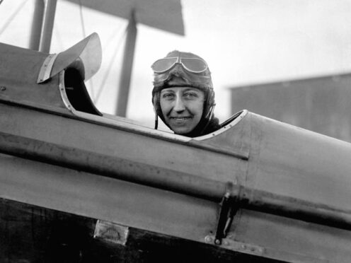Already a qualified pilot, Amy Johnson, the first woman to gain an Air Ministry’s Ground Engineer’s license at the London Aeroplane club.