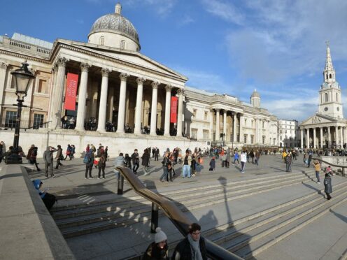 A view of the main entrance of the National Gallery in Trafalgar Square (John Stillwell/PA)