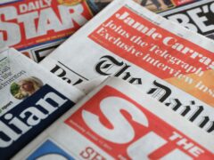 A collection of British newspapers (PA)