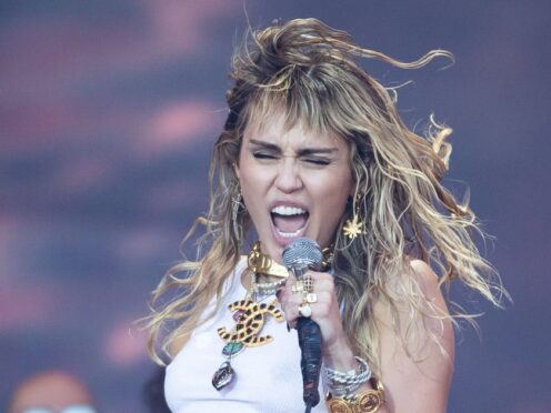 Miley Cyrus performing on the fifth day of the Glastonbury Festival (Aaron Chown/PA)