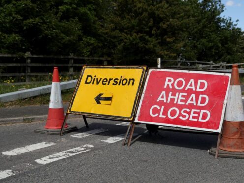 Road Closed signs (David Davies/PA)
