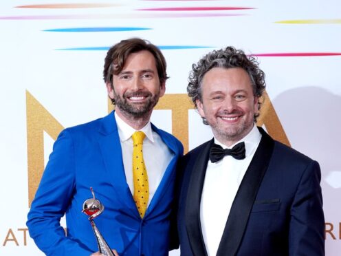 David Tennant teams with Staged co-star Michael Sheen creating a sketch to introduce the Bafta awards (Ian West/PA)