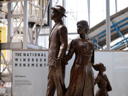The National Windrush Monument at Waterloo Station in London as Age UK criticised the time it was taking for compensation to be paid (John Sibley/PA)