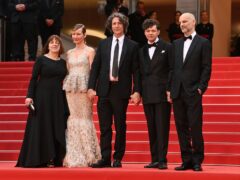 Ewa Puszczynska, Sandra Huller, Jonathan Glazer, Christian Friedel, and James Wilson, attending the Zone of Interest premiere during the 76th Cannes Film Festival (Doug Peters/PA)