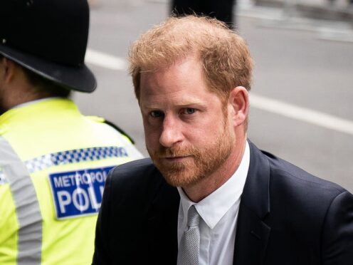 The High Court was previously told that Harry believes his children cannot ‘feel at home’ in the UK if it is ‘not possible to keep them safe’ there (Aaron Chown/PA)