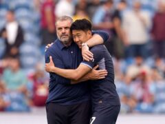 Tottenham boss Ange Postecoglou with Son Heung-min (Nick Potts/PA)