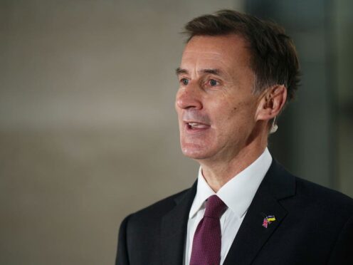 Chancellor Jeremy Hunt, who is facing growing calls to tackle British workers’ ill health in next month’s Budget (Aaron Chown/PA)