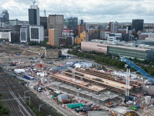 Construction work of the HS2 project takes place at Curzon Street in Birmingham (Jacob King/PA)