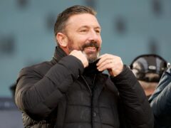 Kilmarnock manager Derek McInnes in his role working for television in the ground ahead of the Viaplay Cup final at Hampden Park, Glasgow. Picture date: Sunday December 17, 2023.