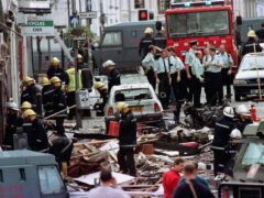 The Omagh bomb scene in 1998 (Paul McErlane/PA)