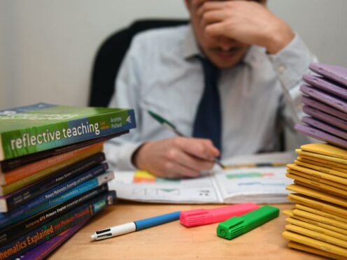 Teachers are among the worst workers for working beyond their contracted hours (PA)
