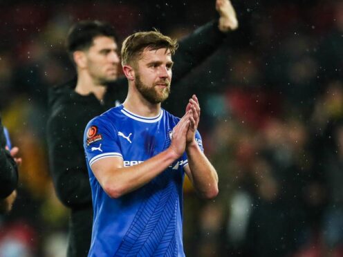 Will Grigg scored as Chesterfield went 23 points clear at the top of the Vanarama National League with a 2-0 win at Barnet (Rhianna Chadwick/PA)