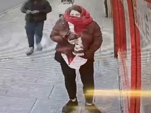 CCTV footage of Constance Marten holding baby Victoria in East Ham, London (Metropolitan Police/PA)