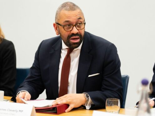 Home Secretary James Cleverly has announced plans to criminalise scaling war memorials (James Manning/PA)