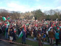 People during a pro-Palestine march in Edinburgh (PA)
