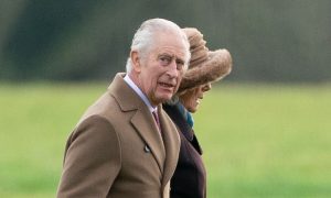 The King and Queen attend church in Sandringham (Joe Giddens/PA)