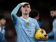 Phil Foden took the match ball after scoring a hat-trick at Brentford (Adam Davy/PA)