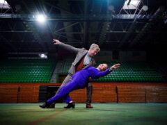 Ice skaters Jayne Torvill and Christopher Dean during a visit to the gymnasium that now stands at the location of the Zetra Olympic Hall ice rink, where they won their gold medals at the 1984 Winter Olympic Games, during their visit to Bosnia and Herzegovina to mark the 40th anniversary (Victoria Jones/PA)