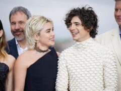 Florence Pugh and Timothee Chalamet attend the photo call for Dune: Part Two in London (Yui Mok/PA)