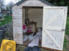 The shed in Lower Roedale Allotments, East Sussex (Metropolitan Police)