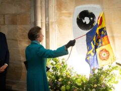 The Princess Royal unveils the Ernest Shackleton memorial stone (James Manning/PA)