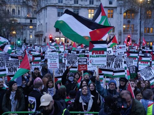 The Home Secretary said he was ‘not sure’ regular Gaza ceasefire marches were ‘adding value to the argument’ (Lucy North/PA)