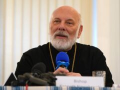Bishop Kenneth Nowakowski during a press conference at the Ukrainian Catholic Cathedral in London (Lucy North/PA)