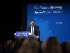 Prime Minister Rishi Sunak delivers a speech at the Welsh Conservatives Conference (Peter Byrne/PA)