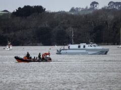 Handout photo issued by the Ministry of Defence (MOD) of the Royal Navy Bomb Disposal Team leaving the slip to Torpoint Ferry as they dispose of the WWII bomb discovered in Keyham in Plymouth on Friday (LPhot Barry Swainsbury/MOD Crown /PA)