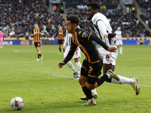 Fabio Carvalho, left, gave Hull the lead but West Brom hit back (Richard Sellers/PA)
