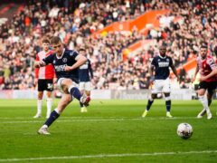 Millwall’s Zian Flemming scores their side’s second goal during the Sky Bet Championship match at St Mary’s Stadium, Southampton. Picture date: Saturday February 24, 2024.