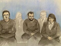 Brogan Stewart, Christopher Ringrose and Marco Pitzettu appeared via video link at Westminster Magistrates’ Court (Elizabeth Cook/PA)